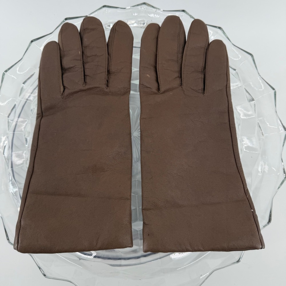 Genuine‎ Leather Gloves Lined Women's Brown Warm Winter Fashion